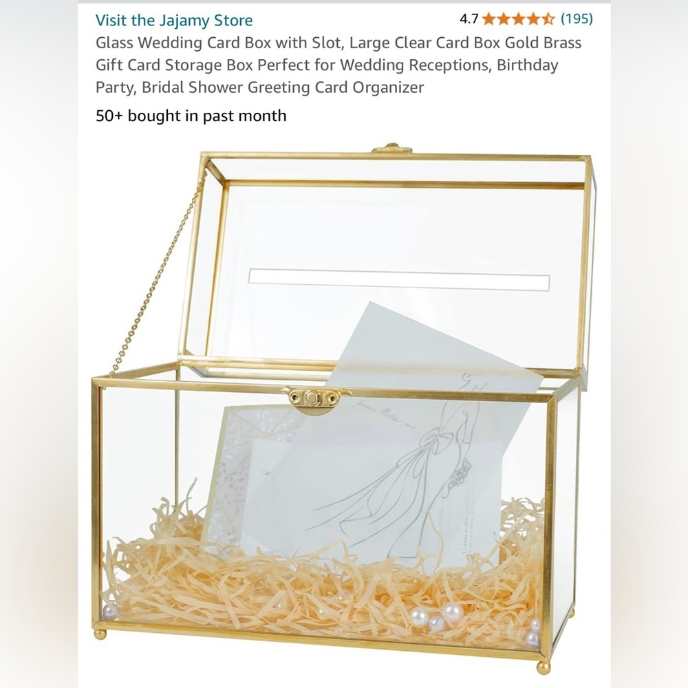 Gold Glass Card Box💌